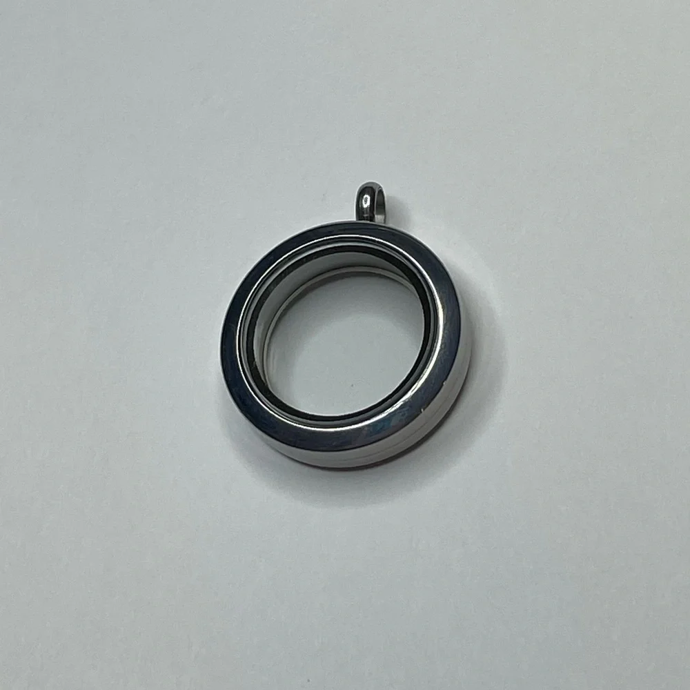 Classic Round Silver-Tone Gem Locket - Picture 2 of 4